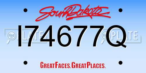 I74677Q South Dakota License Plate