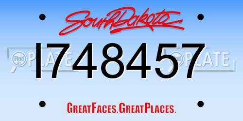I748457 South Dakota License Plate