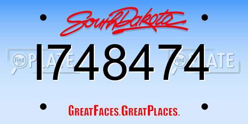 I748474 South Dakota License Plate