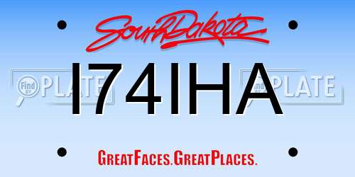 I74IHA South Dakota License Plate