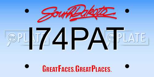 I74PAT South Dakota License Plate