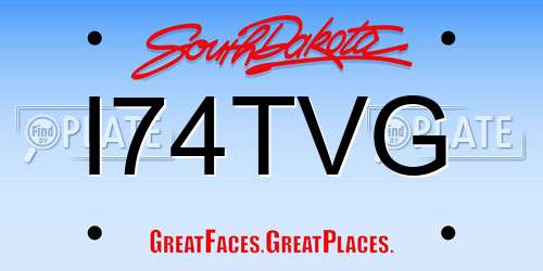 I74TVG South Dakota License Plate