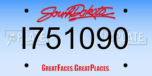 I751090 South Dakota License Plate