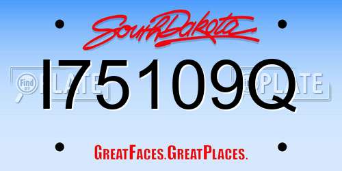 I75109Q South Dakota License Plate