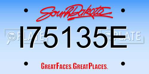 I75135E South Dakota License Plate