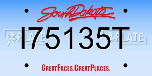 I75135T South Dakota License Plate