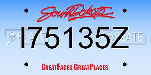 I75135Z South Dakota License Plate