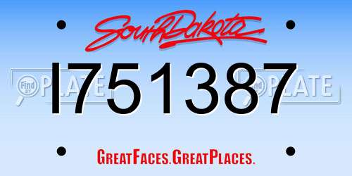 I751387 South Dakota License Plate