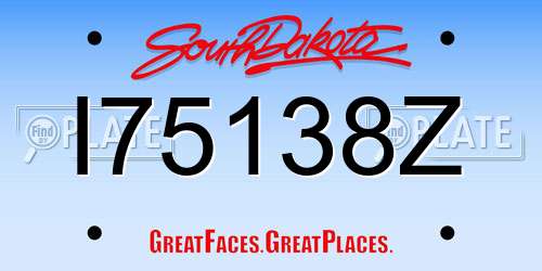 I75138Z South Dakota License Plate