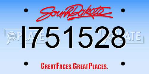 I751528 South Dakota License Plate
