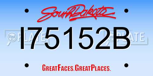I75152B South Dakota License Plate