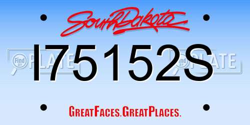 I75152S South Dakota License Plate