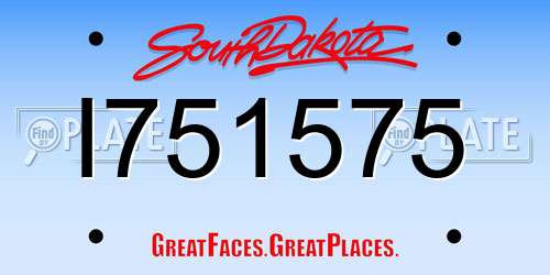 I751575 South Dakota License Plate