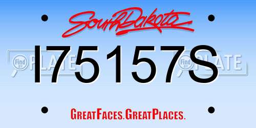 I75157S South Dakota License Plate