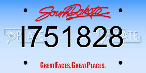 I751828 South Dakota License Plate