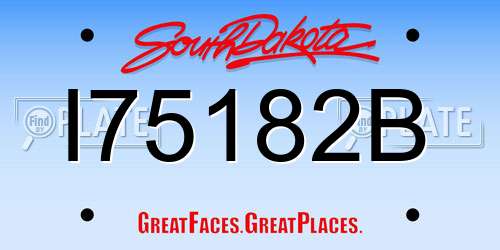 I75182B South Dakota License Plate