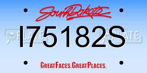 I75182S South Dakota License Plate