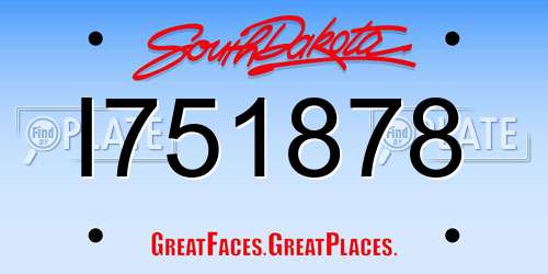 I751878 South Dakota License Plate