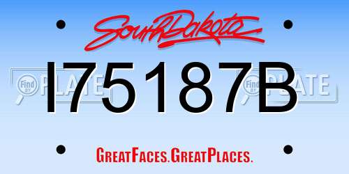 I75187B South Dakota License Plate