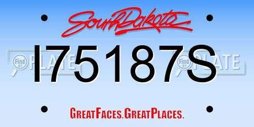 I75187S South Dakota License Plate