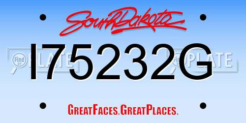 I75232G South Dakota License Plate