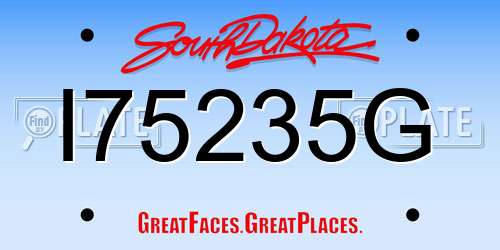 I75235G South Dakota License Plate