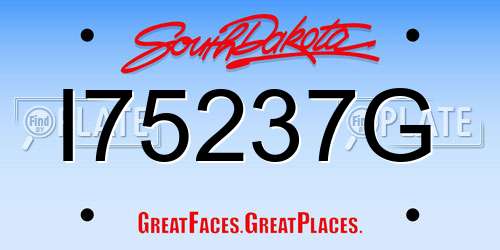 I75237G South Dakota License Plate