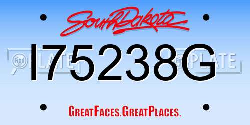 I75238G South Dakota License Plate