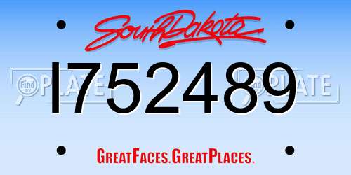 I752489 South Dakota License Plate