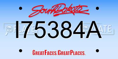 I75384A South Dakota License Plate