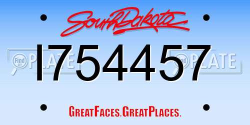 I754457 South Dakota License Plate