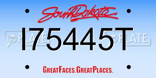 I75445T South Dakota License Plate