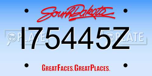 I75445Z South Dakota License Plate