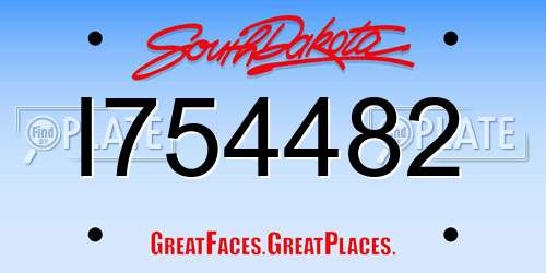 I754482 South Dakota License Plate