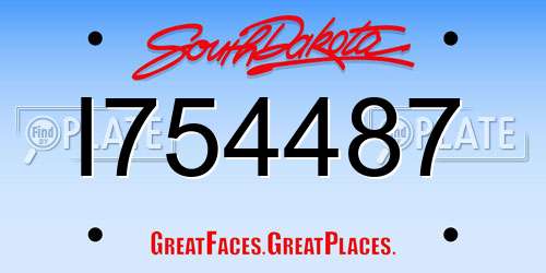 I754487 South Dakota License Plate