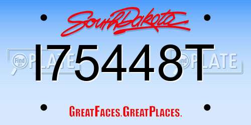 I75448T South Dakota License Plate