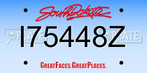 I75448Z South Dakota License Plate