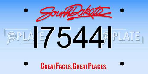 I7544I South Dakota License Plate