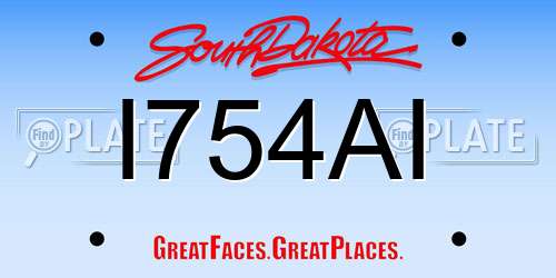 I754AI South Dakota License Plate