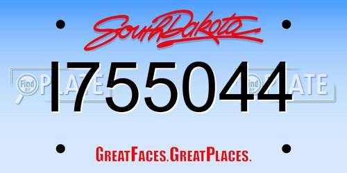 I755044 South Dakota License Plate