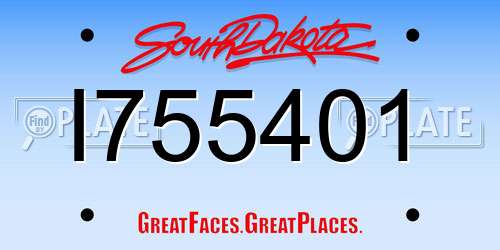 I755401 South Dakota License Plate