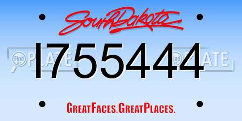 I755444 South Dakota License Plate
