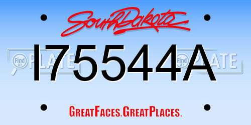 I75544A South Dakota License Plate