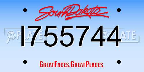 I755744 South Dakota License Plate
