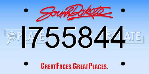 I755844 South Dakota License Plate