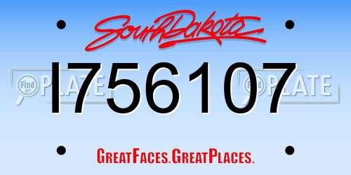 I756107 South Dakota License Plate