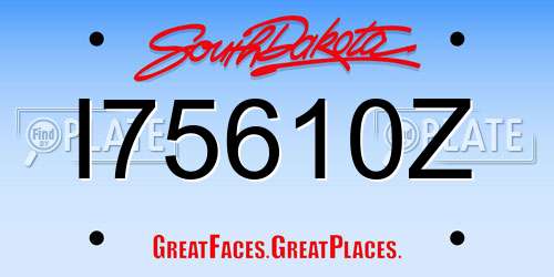 I75610Z South Dakota License Plate
