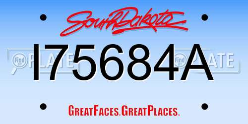 I75684A South Dakota License Plate