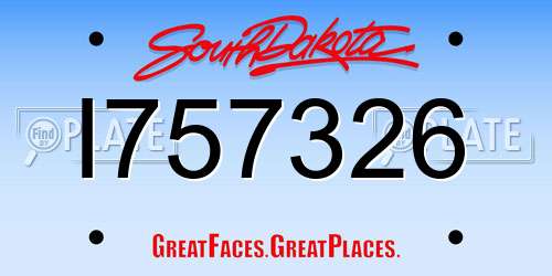 I757326 South Dakota License Plate