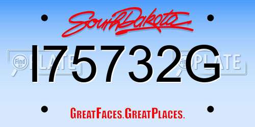 I75732G South Dakota License Plate
